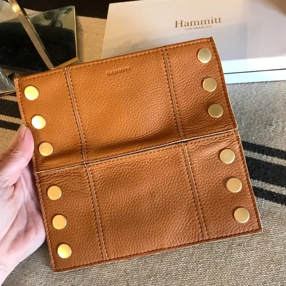 Hammitt Tan Leather Wallet with Gold Studs - Picture 11 of 12
